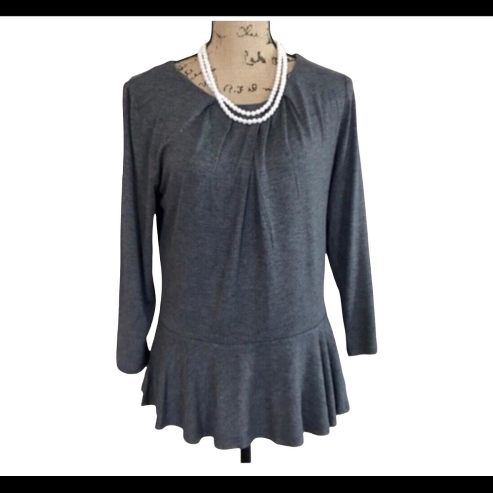 Willi Smith gray peplum top